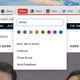 Puedes elegir entre ocho colores para tus grupos de pestañas